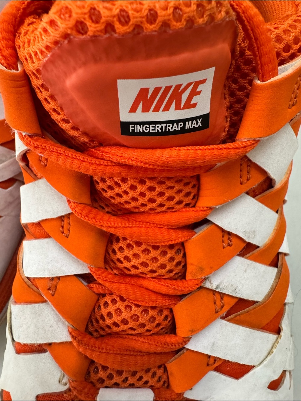 Nike Fingertrap Max Shoes- Orange & White